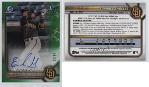 2022 Bowman Chrome Prospect Green Refractor /99 Euribiel Angeles #CPA-EA Auto