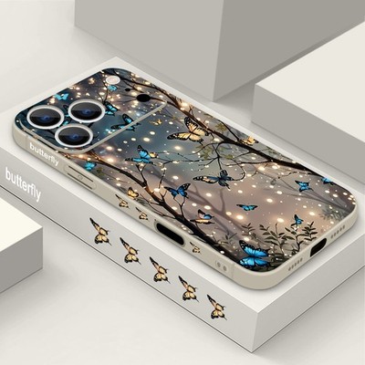 Handy Hülle für iPhone 17 16 Pro Max Air 16E 15 14 13 Schmetterling Silikon Case