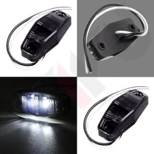 2X LED Clearance Light Smoke Cover Side Marker Trailer White Sealed 2Wire
