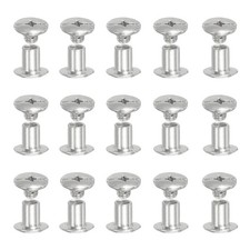 Chicago Screws, Leather Rivets for Belt Bag M5 x 7 mm  80 Pack  Silver