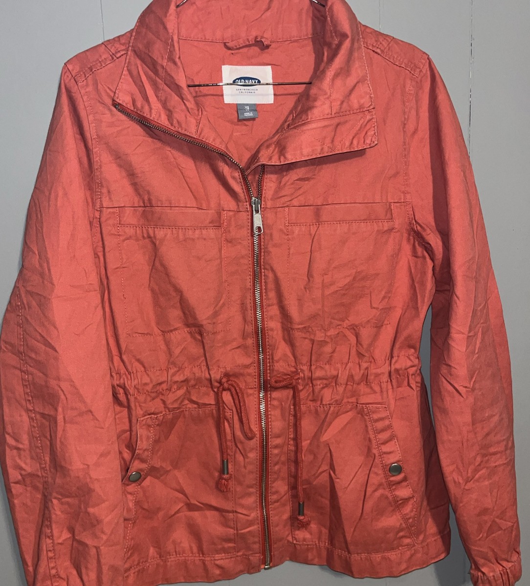 Old Navy Jacket Womens Sz XS Tp Zip Orange Military | eBay