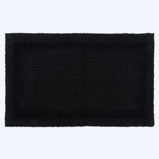 Extra Large 1600gsm Cotton Bath Mat, Soft, Absorbent, Non-Slip, Black 70x120cm