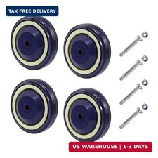 4" Wheels for Cart, Polyurethane Shopping Cart Wheels Replacement Casters Set of
