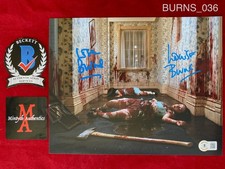 Lisa & Louise Burns dual signed 8x10 photo The Shining Grady Twins Beckett