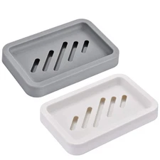 2PCS Draining Soap Dishes, Dishwashing Sponge Soap Holder with Water Tray, Ke...