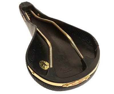 Selle San Marco Rolls PERFORATED BLACK Leather Saddle Brass Steel