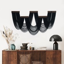 Large Macrame Wall Hanging, Black Boho Tapestry Wall Hanging Macrame Wall Art...