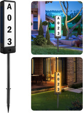 Double Sided Solar Address Sign, Lighted House Numbers for outside Address Plaqu