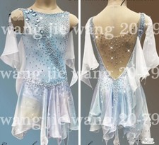 New Ice Figure Skating Dress Figure Skating Dress For Competition white dyeing