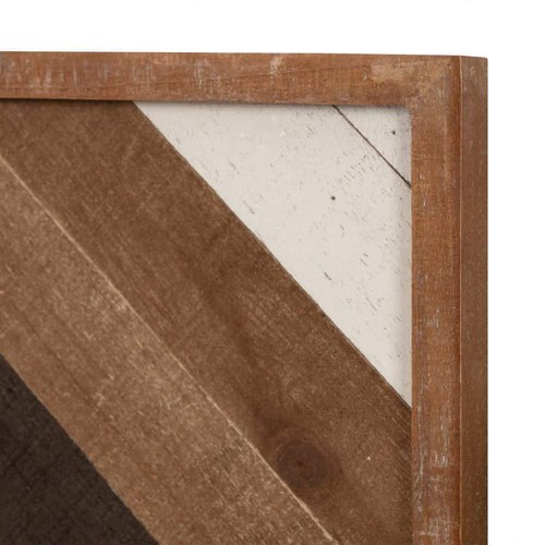 Kate Laurel Wall Sculpture Solid Wood Horizontal Square Rustic Brown Square(3Pc) - 第 5/10 張圖片