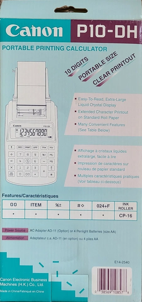 Canon P10-DH PORTABLE PRINTING CALCULATOR - Image 4 of 4
