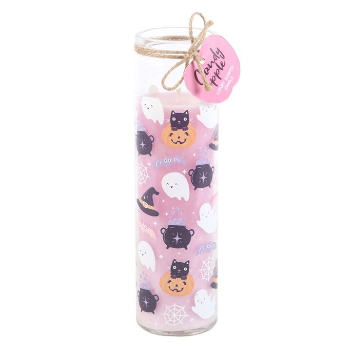 Pastel Candy Apple Scented Halloween Tube Candle | Seasonal Decoration