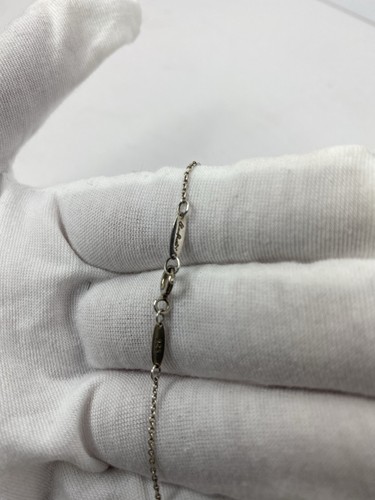 Tiffany & Co. Elsa Peretti Silber offenes Herz kleiner Anhänger Diamant Halskette 16" - Bild 14 von 18