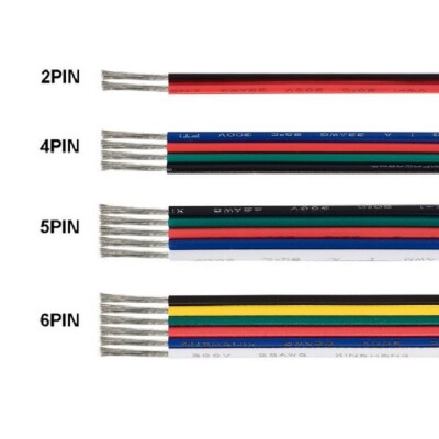 1-50m Anschluss Kabel Leiter Verlängerung für Led Streifen Strip 2/3/4/5/6 PIN
