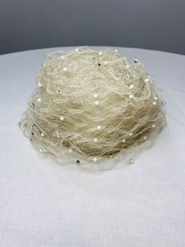 Vintage Yves Saint Laurent VSL Pillbox Hat 1960’s Satin Lace - Picture 12 of 12