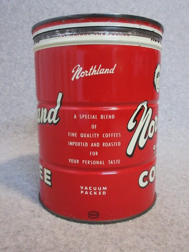 1960's NORTHLAND 2 Pound COFFEE TiN CaN HIGH GRADE CaN Norway Michigan - Picture 2 of 7