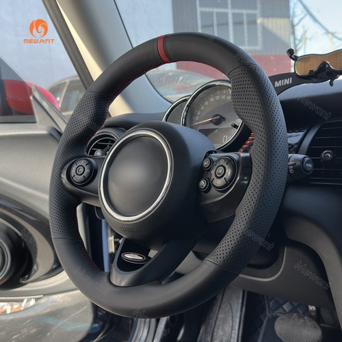 MEWANT Custom PU Leather Steering Wheel Cover for Mini Clubman Convertible JCW - Foto 4 di 11
