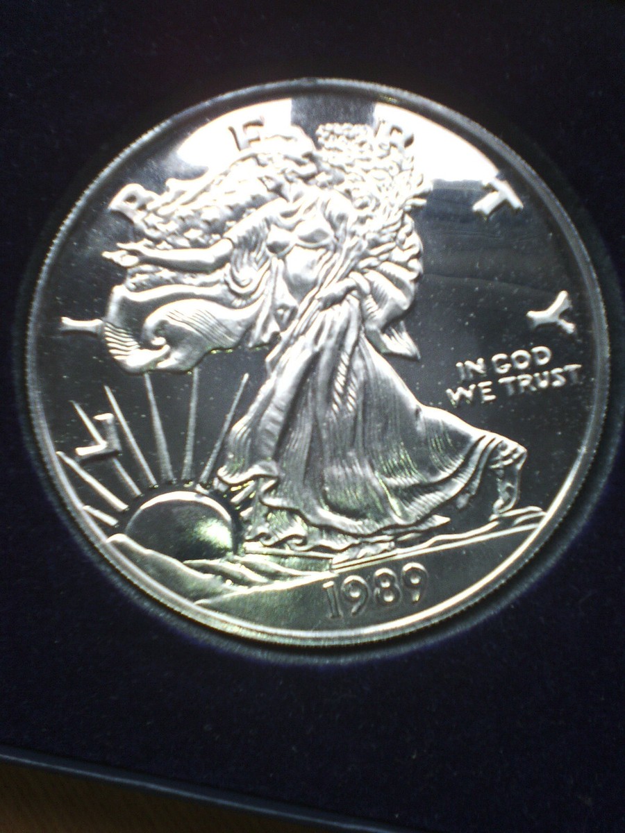 1989 US Proof Silver Eagle 1 Troy Pound Coin 0.999 pure