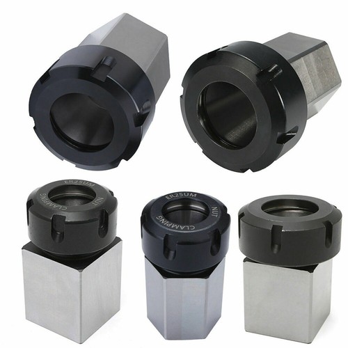 Hex+Square ER25/ER32/ER40 CNC Collet Block Spring Chuck Holder Engraving Machine - Foto 2 di 16