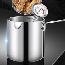 Thermomètre à friteuse en acier inoxydable, multifonction robuste pour la