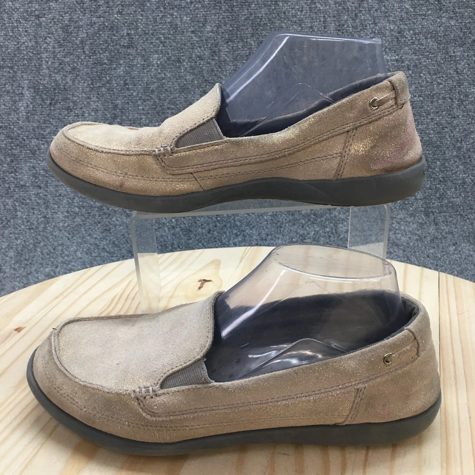 Crocs Zapatos Mujer 9 Mocasines Puntera Puntera Planos Informales 202303 Beige Cuero Sin Cordones Foto 2 de 4