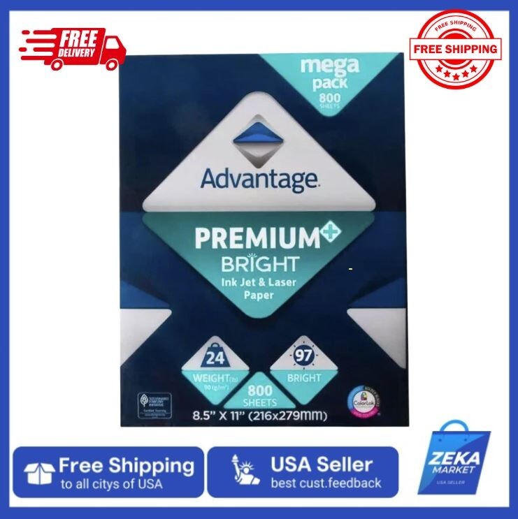 2 Pack800 Sheets Advantage Premium Bright Ink Jet & Laser Paper