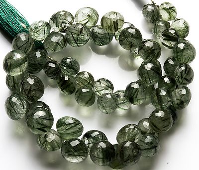 Super Fine Quality Densely Rutilated Green Rutile Facet 7-9MM Onion ...