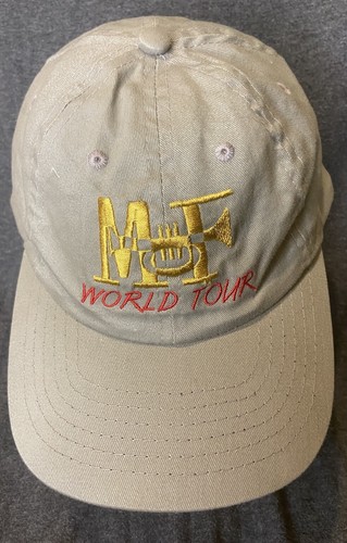 Vintage Maynard Ferguson Mütze World Tour hellbraun mit rot & gold