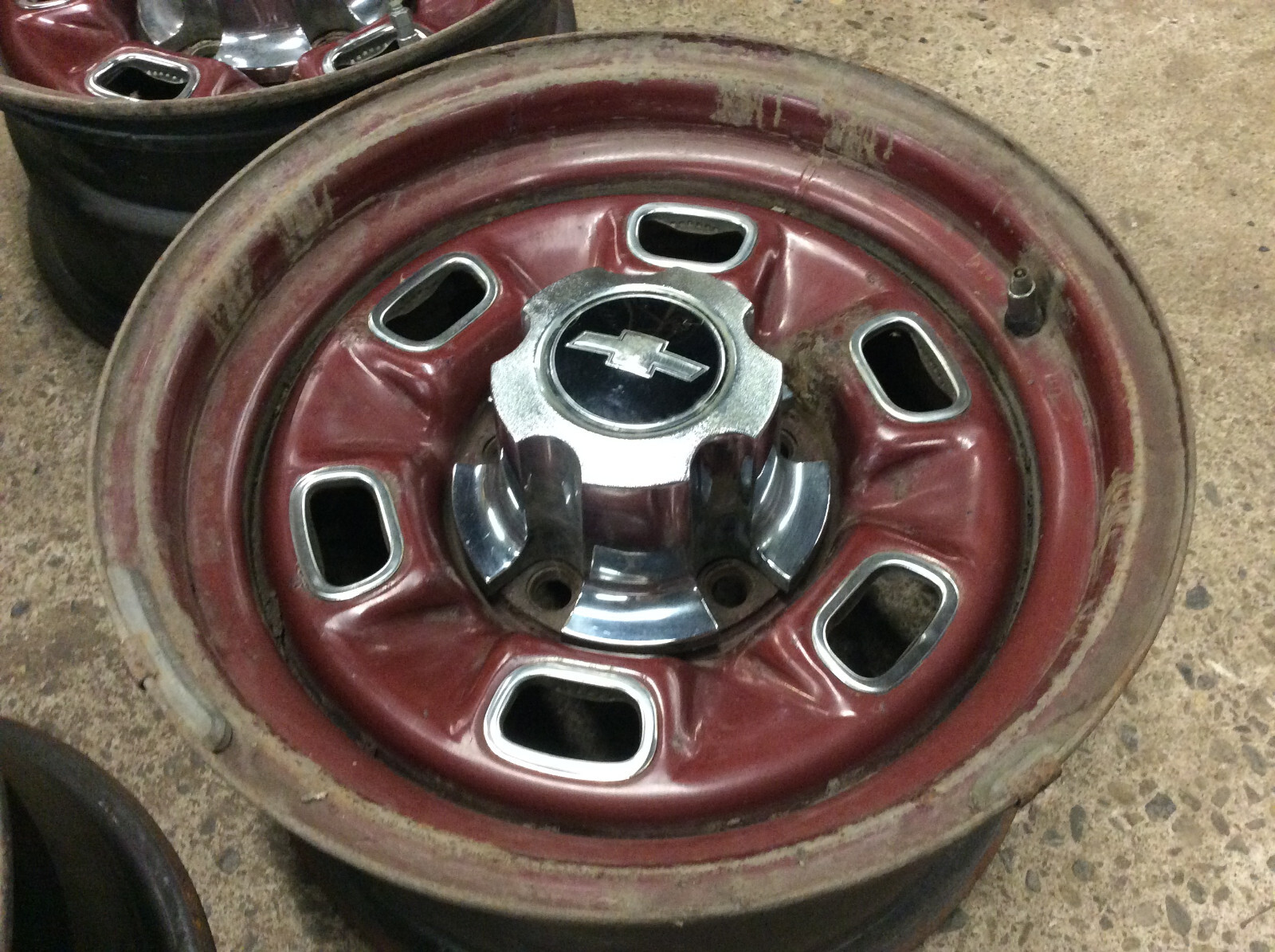 Set of 4 Original Camaro Nova 14X7 Rally Wheels Rims w/ Trim K-1-8-4-20 ...