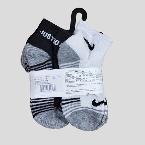 NIKE Boys Socks Ankle Cushioned Everyday School 6 Pair Shoe Size 10C-3Y - Picture 2 of 3