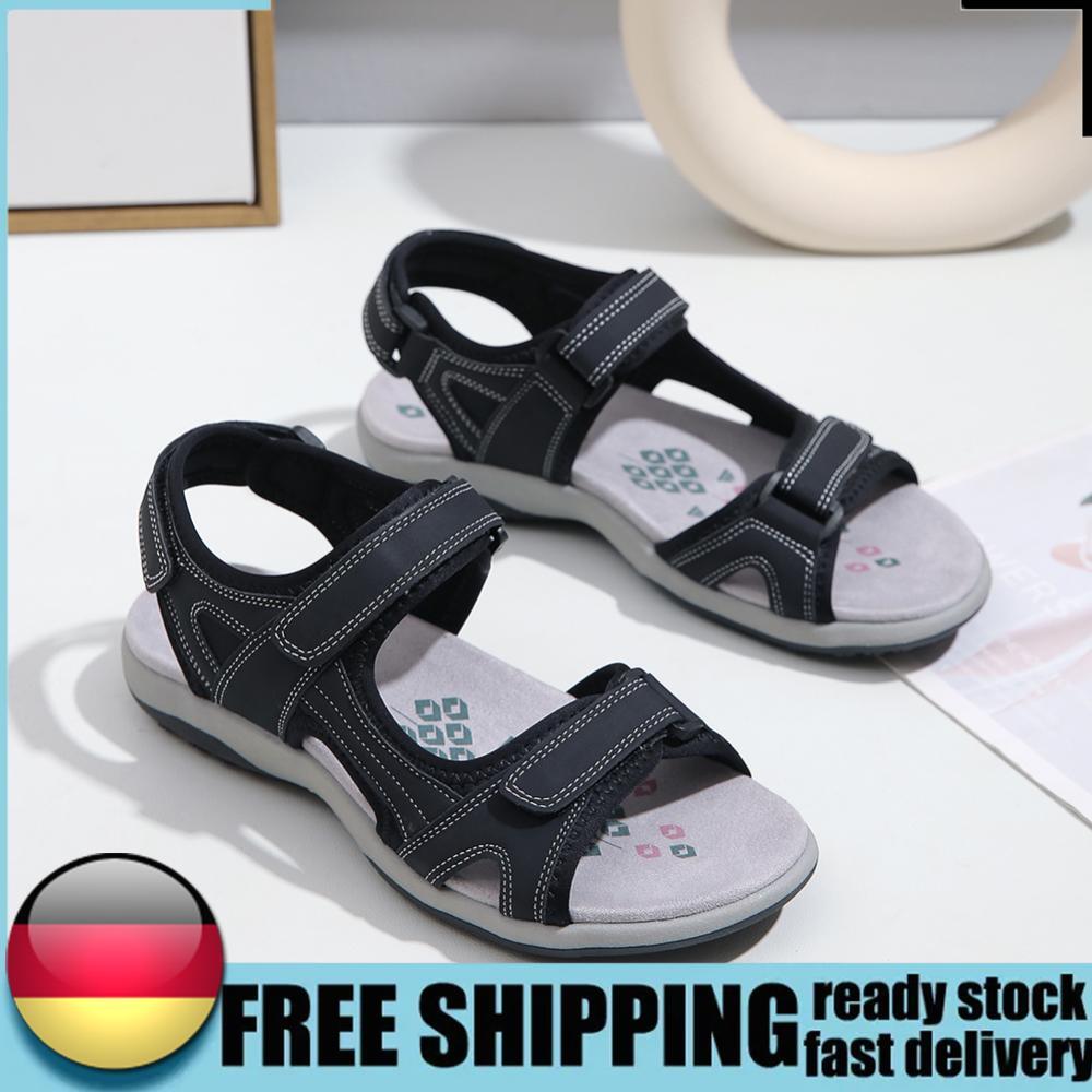 APL Sandali da passeggio donna sandali punta aperta antiscivolo per primavera estate (nero 42)