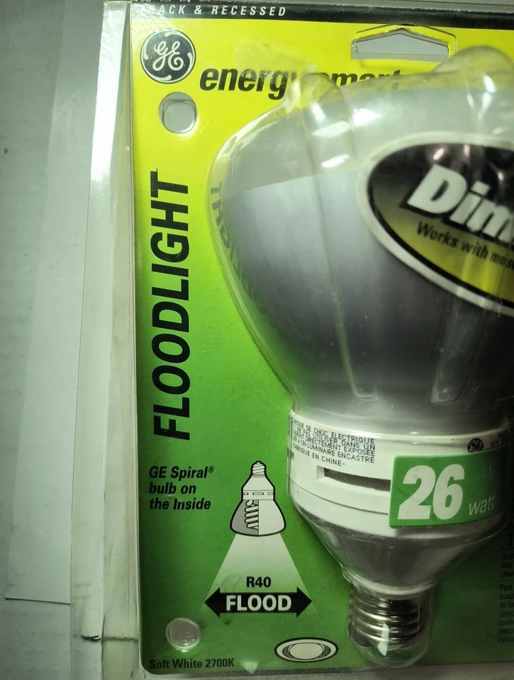 GE Flood Light Bulbs R40 Energy Smart 26W= 85W Dimmable Brand New - Image 2 of 4