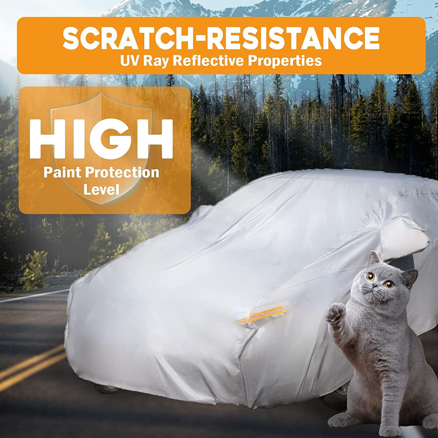 Full Car Cover for Outdoor Sun Dust Scratch Rain Snow Waterproof Breathable