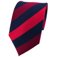 Tigertie Seidenkrawatte Rot Dunkelrot Weinrot Blau Gestreift - Krawatte Seide