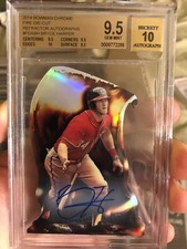 2014 Bowman Chrome Fire Die Cut Refractor Auto 17/25 Bryce Harper 9.5 GEM MINT