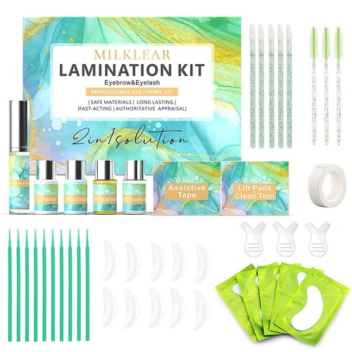 MILKLEAR Professional / DIY Eyebrow % Eyelash LAMINATION KIT - 2 in 1 Solution - Picture 1 of 8