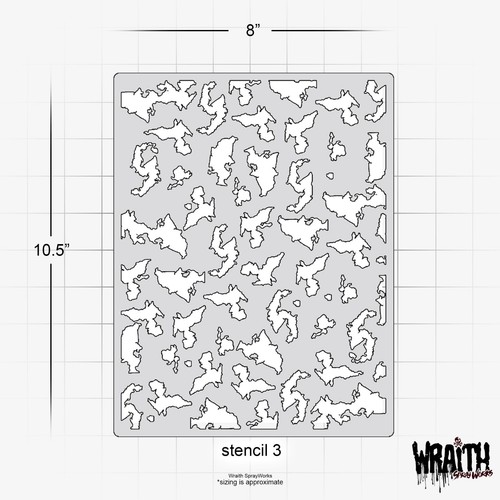 Urban Camo Set #1 - Reusable Airbrush Stencil Template - Picture 5 of 6