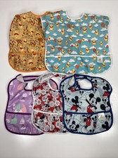 Disney Bibs Pooh Mickey Minnie Tinkerbell Lot of 5