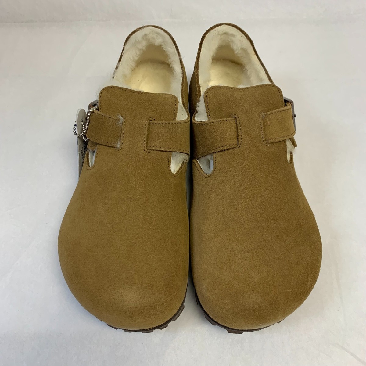 Birkenstock London Suede & Shearling Clog, Brown Birkenstock Boston Shearling Suede Leather Mocha  main image 3