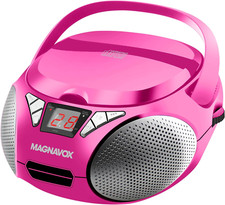 MD6924 Portable Top Loading CD Boombox with AM/FM Stereo Radio in Black CD-R/C
