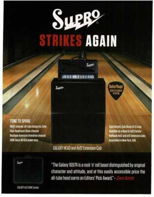 2019 SUPRO Galaxy Amp Head Amplifier Stack Magazine Ad