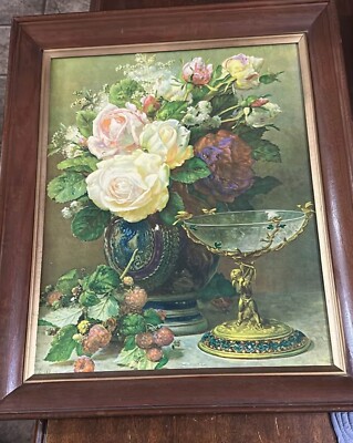 Vintage painting Cupid's Goblet'' or ''Still Life  '' by Jean Baptiste Robie print