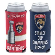 Florida Panthers 2024 Stanley Cup Champions 12oz Slim Can Cooler Coozie 6 Pack 