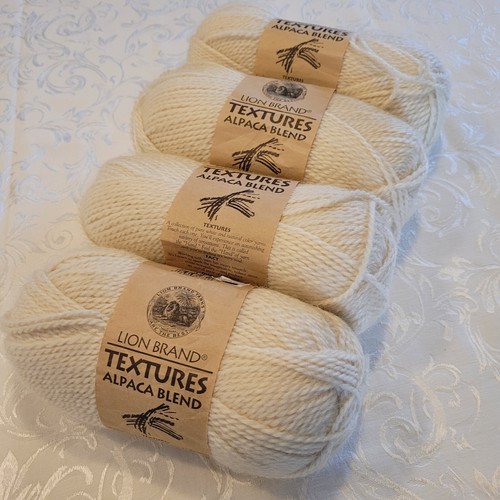 Lion Brand Textures RARE (Lot of 4) Alpaca/Wool/Acryl 4oz/242 yds ea - Natural! - Picture 2 of 8