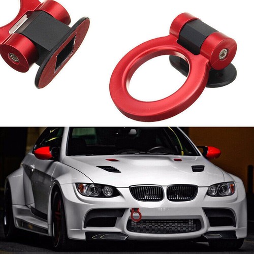 Red Plastic Front Rear Bumper Tow Hook Trailer Tow Bar For Racing Car Decor Kit - Picture 2 of 9