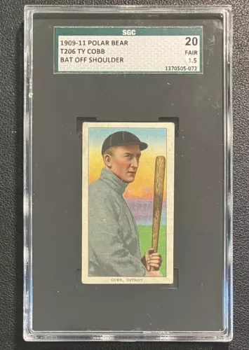 1909-11 T206 Ty Cobb Bat Off Shoulder Polar Bear SGC 1.5 Detroit Tigers HOF