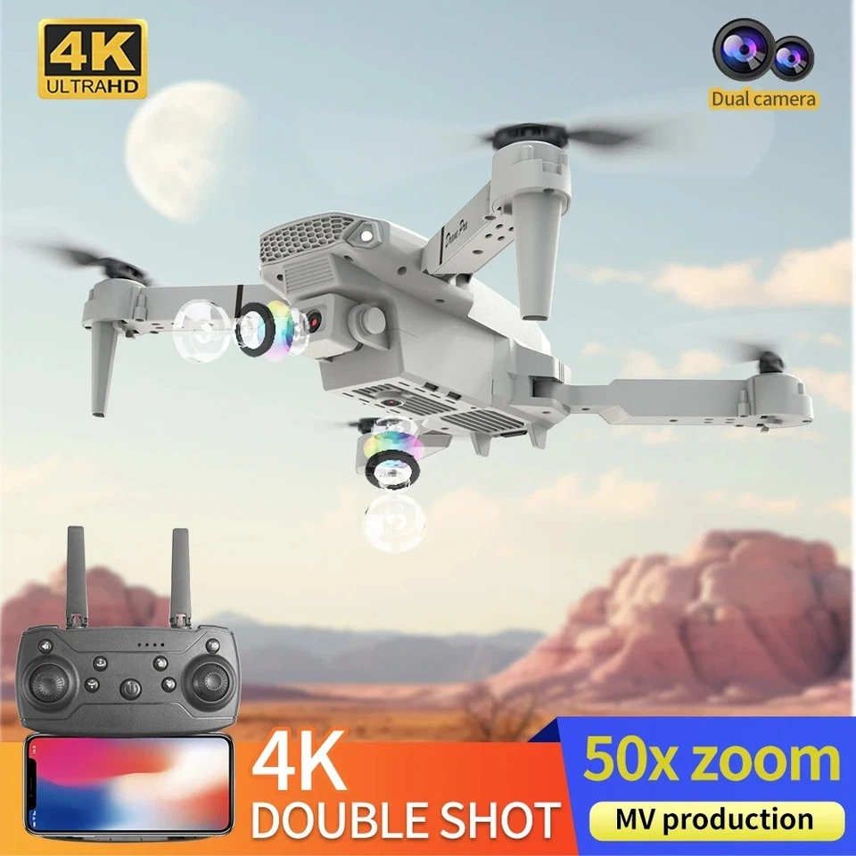 Professional mini remote control drone E88 4K HD aerial camera WiFi FPV foldable - Image 3 of 4
