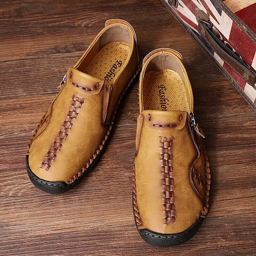 Slip-On Leather Casual Shoes Men Loafers Flats Sneakers Outdoor Driving Shoes - 第 13/22 張圖片