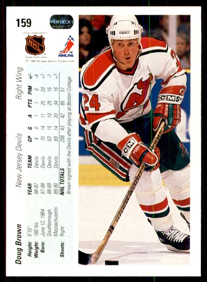1990-91 Upper Deck Doug Brown Hockey Cards #159 - Image 2 of 2