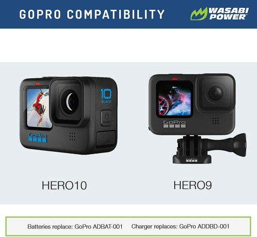 Wasabi Power HERO9 Battery (2-Pack) and Dual Charger for GoPro Hero 9 Black - Picture 2 of 5